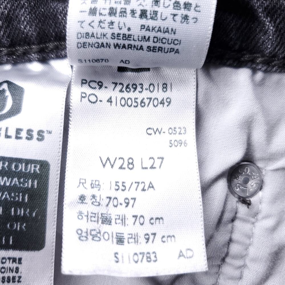 Levi's Premium Ribcage Straight Ankle Jeans Button Fly Stretch Women 28 Black - Picture 13 of 15